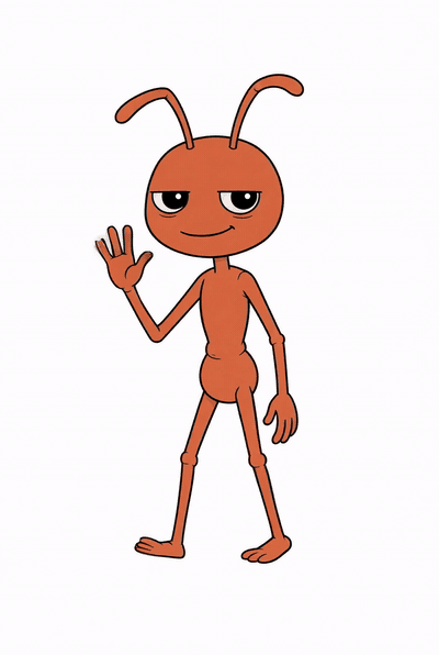 ant, dancing on loop